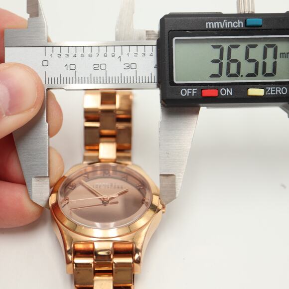 Marc Jacobs Henry Rose Gold 36mm Mirror Womens Watch 6" Bracelet w New Battery - Picture 2 of 11